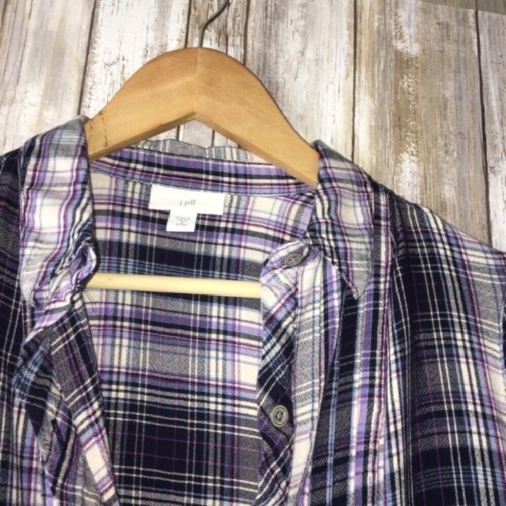 J. Jill Purple Plaid Button Down - Picture 4 of 5